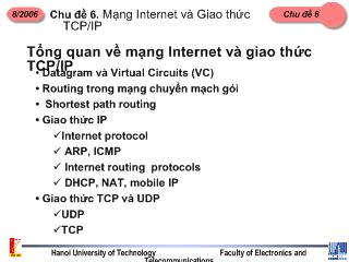 Thảo luận Tổng quan về mạng Internet và giao thức TCP/IP
