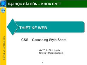 Thiết kế web css – cascading style sheet