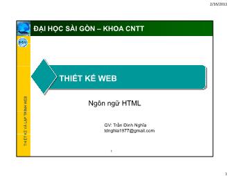 Thiết kếweb rình web - Ngôn ngữ html