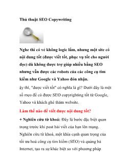 Thủ thuật seo copywriting