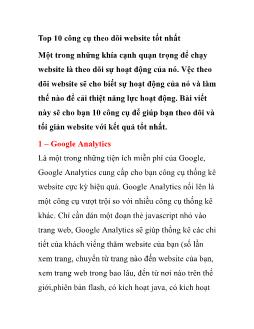 Top 10 công cụ theo dõi website tốt nhất