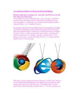 Vì sao Internet Explorer sẽ tồn tại còn Firefox thì không