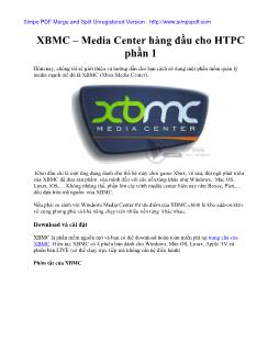 XBMC – Media Center hàng đầu cho HTPC phần 1