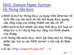 Bài giảng DNS: Domain Name System_ Hệ thống tên miền