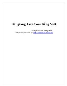 Bài giảng Java Core tiếng Việt