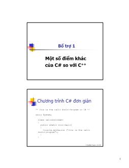 Bổ trợ Một số điểm khác của C# so với C ++