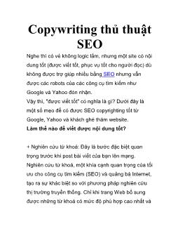 Copywriting thủ thuật SEO