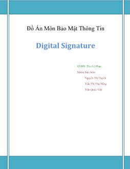 Đồ án Digital Signature