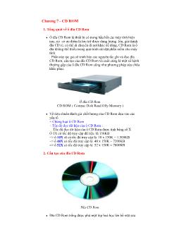 Giáo trình phần cứng máy tính: CD ROM