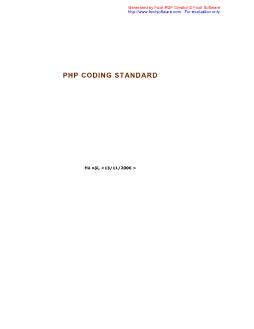 Giáo trình Php coding standard