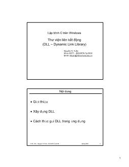Lập trình C trên Windows: Thư viện liên kết động (DLL- Dynamic Link Library)