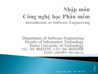 Bài giảng Công nghệ phần mềm: Thiết kế và Lập trình (Design and Programming)