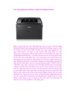 Các công nghệ máy in không va đập (Non-Impact Printer)