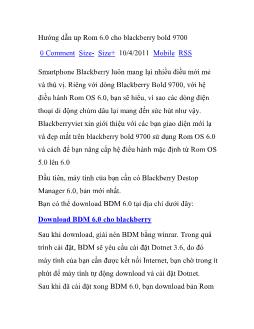 Hướng dẫn up Rom 6.0 cho blackberry bold 9700