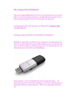 Mẹo sử dụng USB 3G tiết kiệm hơn