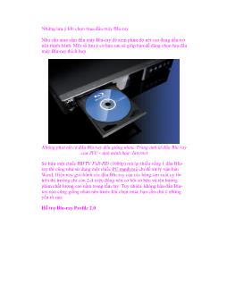 Những lưu ý khi chọn mua đầu máy Blu-Ray