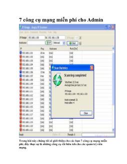 7 công cụ mạng miễn phí cho Admin