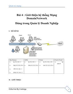 Bài giảng Quản trị mạng: Giới thiệu hệ thống Mạng DomainNetwork Dùng trong Quản lý Doanh Nghiệp