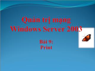 Bài giảng Quản trị mạng Windows Server 2003