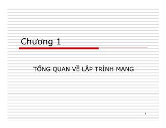 Bài giảng Tổng quan về lập trình mạng