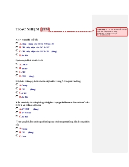 Câu hỏi trắc nghiệm Quản trị mạng