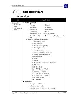 Đề thi Hệ điều hành linux