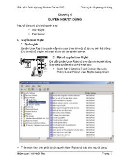 Giáo trình Quản trịmạng Windows Server 2003: Quyền người dùng và xây dựng hệ thống print server