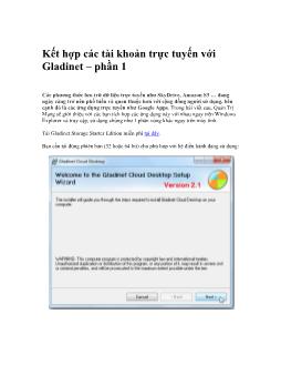Kết hợp các tài khoản trực tuyến với Gladinet – phần 1