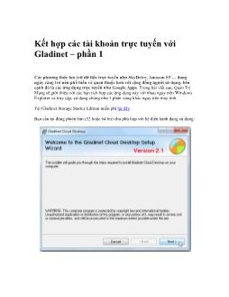 Kết hợp các tài khoản trực tuyến với Gladinet – phần 1