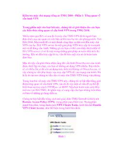 Kiểm tra máy chủ mạng riêng ảo TMG 2010 -Phần 1: Tổng quan về cấu hình VPN