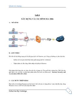 Lab Quản trị mạng: Xây dựng và cấu hình ISA 2006