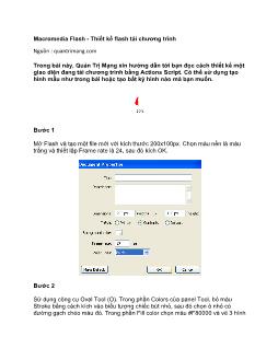 Macrom media Flash - Thiết kế flash tải chương trình