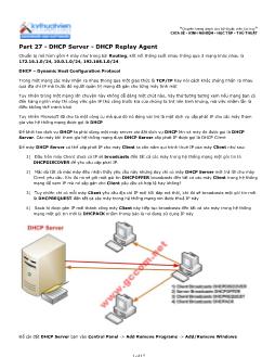 Thủ thuật hướng dẫn cài đặt DHCP Server - DHCP Replay Agent