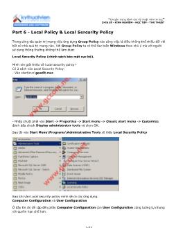 Thủ thuật tạo Local Policy và Local Sercurity Policy