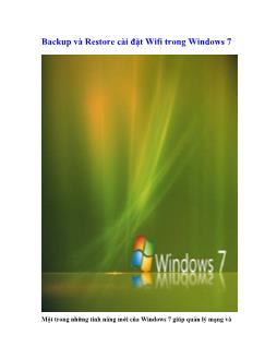 Backup và Restore cài đặt Wifi trong Windows 7