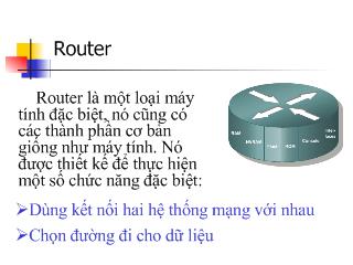 Bài giảng Mạng máy tính: Router