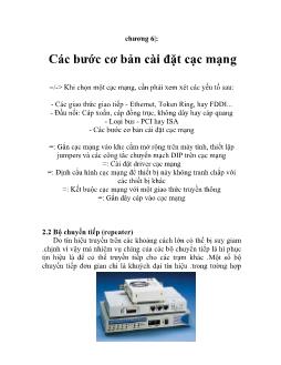 Bài giảng Thiết bị mạng: Các bước cơ bản cài đặt cạc mạng