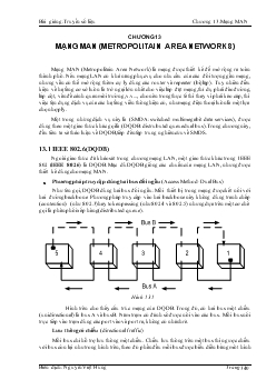 Bài giảng truyền số liệu: mạng man (metropolitain area networks)