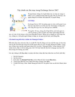 Bài viết Tùy chỉnh các thư mục trong Exchange Server 2007