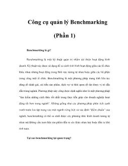 Công cụ quản lý Benchmarking (Phần 1)