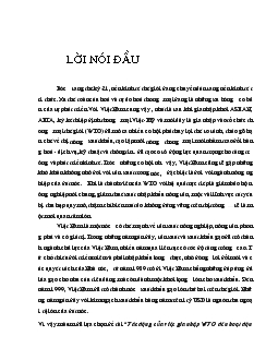 Đề tài Tác động của việc gia nhập WTO đến hoạt động xuất khẩu của Việt Nam (Minh hoạ bằng ngành xuất khẩu gạo Việt Nam)