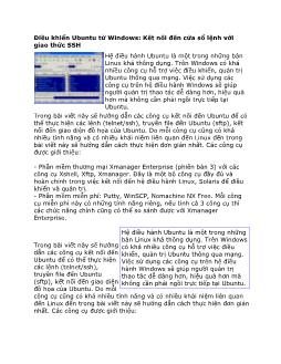 Điều khiển Ubuntu từ Windows: Kết nối đến cửa sổ lệnh với giao thức SSH