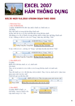 Excel 2007 - Hàm thông dụng