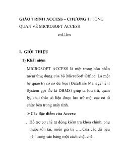 Giáo trình Access - Chương 1: Tổng quan về Microsoft Access