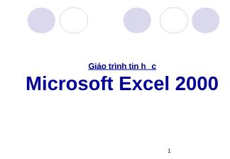 Giáo trình tin học Micosoft Excel 2000