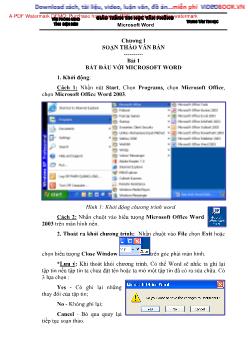Giáo trình Tin học văn phòng Microsoft Word