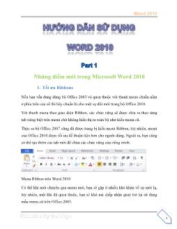 Hướng dẫn sử dụng Word 2010