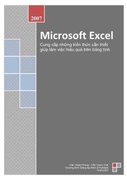 Microsoft Excel cung cấp những kiến thức cần thiết giúp làm việc hiệu quả trên bảng tính