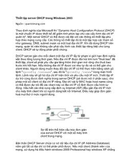 Thủ thuật Thiết lập server DHCP trong Windows 2003