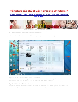 Tổng hợp các thủ thuật hay trong Windows 7
